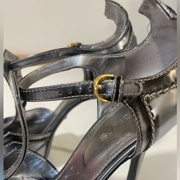 Sergio Rossi Silver/Gray Metallic Heels - Picture 8 of 11